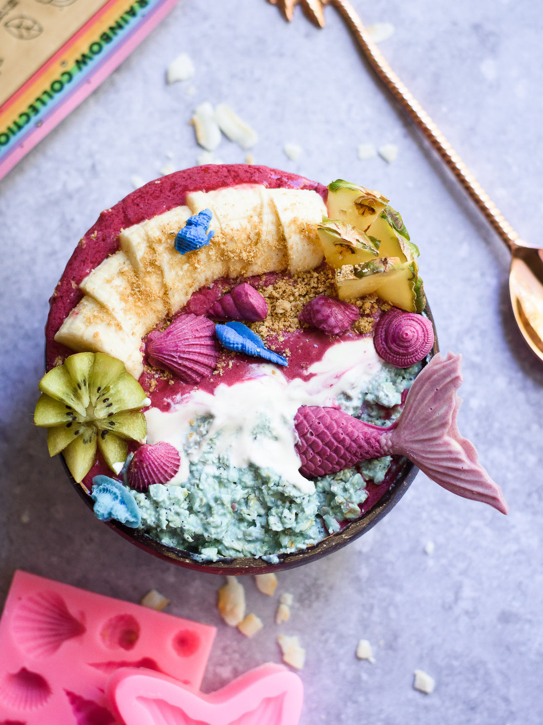 Tropical Mermaid Bowl 🧜🏻♀️💜💙